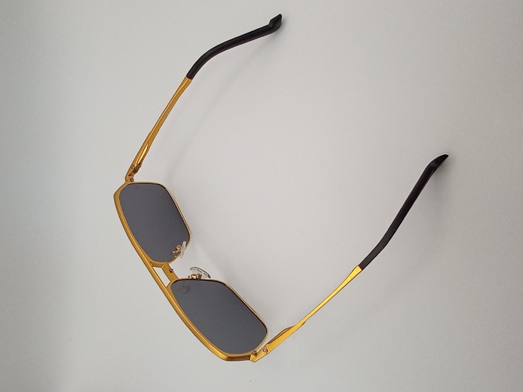 LUX-LENSES LTD SG17SUPA200BLKGLD Sunglasses Unisex Black Aviator Gold Metal, Plastic - Image 4