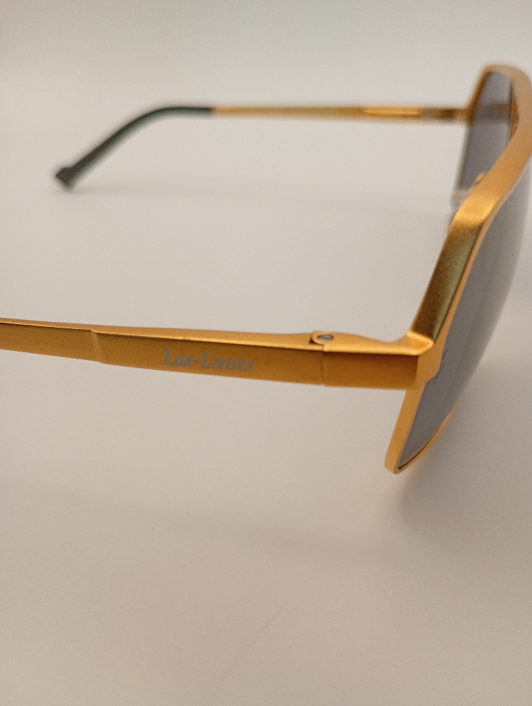 LUX-LENSES LTD SG17SUPA200BLKGLD Sunglasses Unisex Black Aviator Gold Metal, Plastic - Image 5