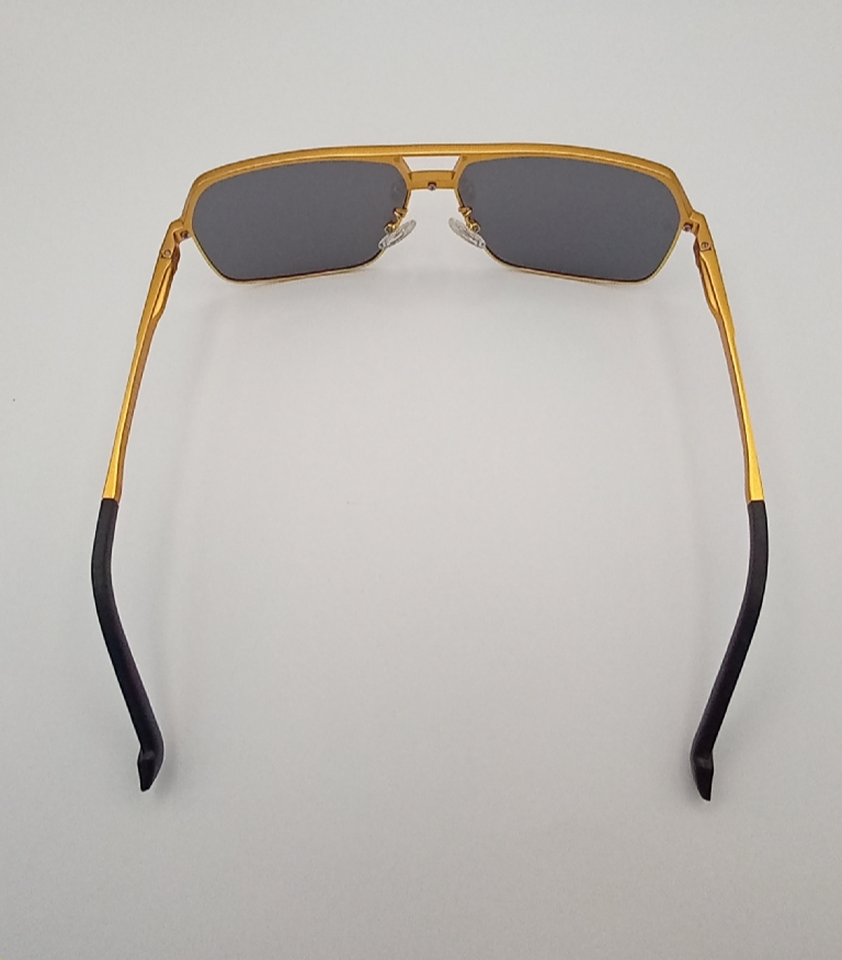 LUX-LENSES LTD SG17SUPA200BLKGLD Sunglasses Unisex Black Aviator Gold Metal, Plastic - Image 6
