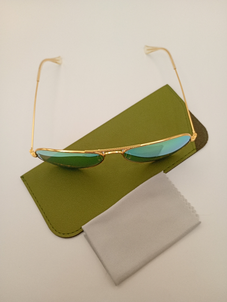 Lux-Lenses SG17SUPB1012GLDGLD Sunglasses Unisex Green Aviator Gold Metal - Image 1