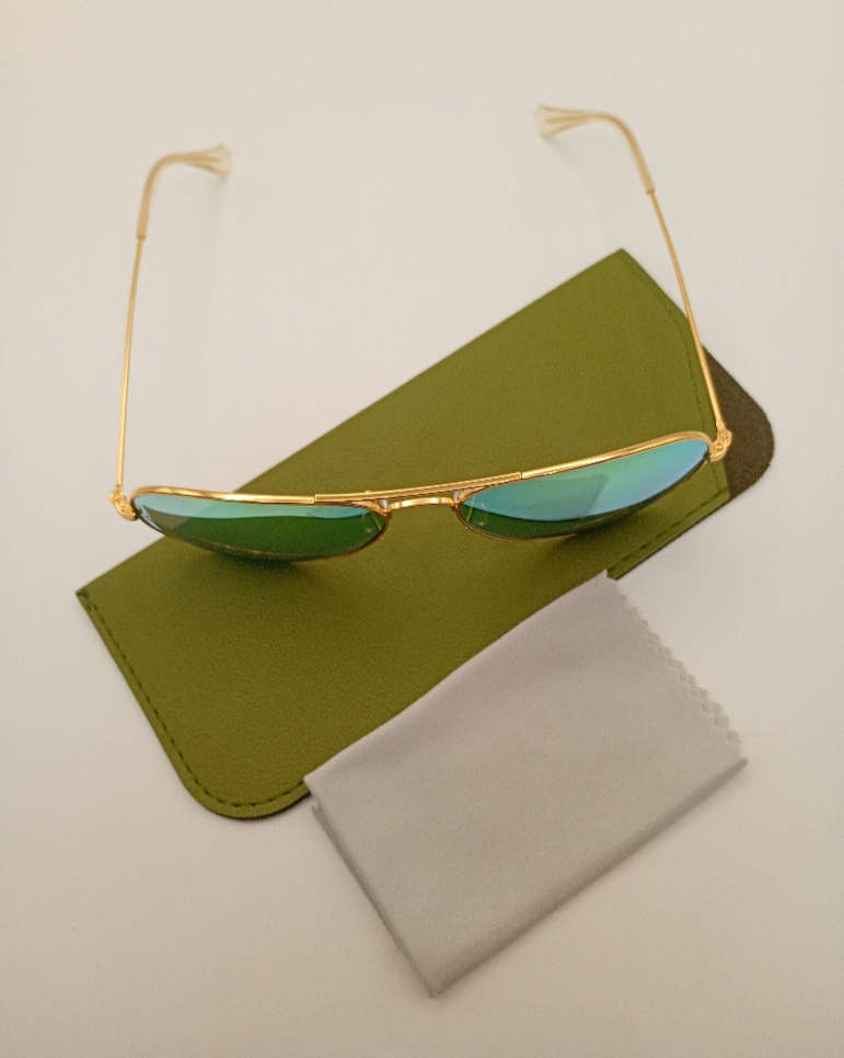 Lux-Lenses SG17SUPB1012GLDGLD Sunglasses Unisex Green Aviator Gold Metal - Image 1