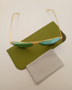 Lux-Lenses SG17SUPB1012GLDGLD Sunglasses Unisex Green Aviator Gold Metal - Image 1