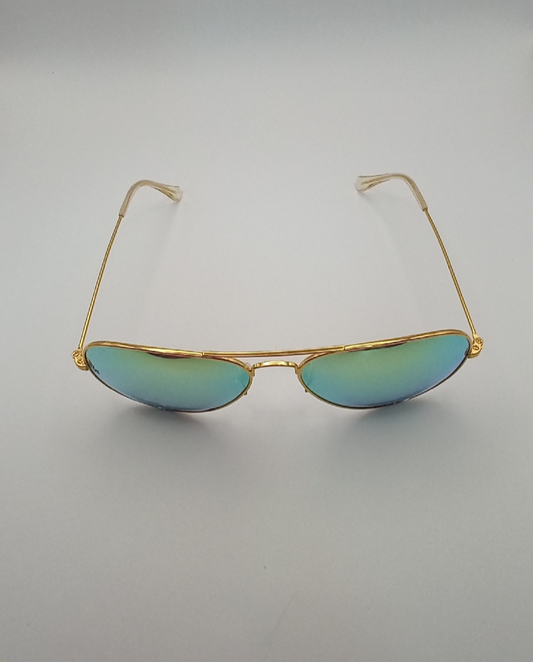 Lux-Lenses SG17SUPB1012GLDGLD Sunglasses Unisex Green Aviator Gold Metal - Image 2