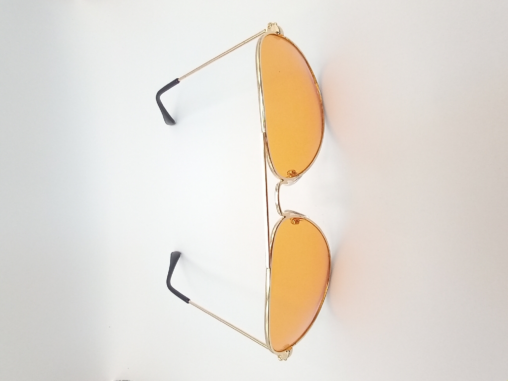 LUX-LENSED 3025PCHGLD Sunglasses Unisex Orange Aviator Gold Metal, Plastic - Image 2