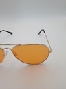 LUX-LENSED 3025PCHGLD Sunglasses Unisex Orange Aviator Gold Metal, Plastic - Image 3