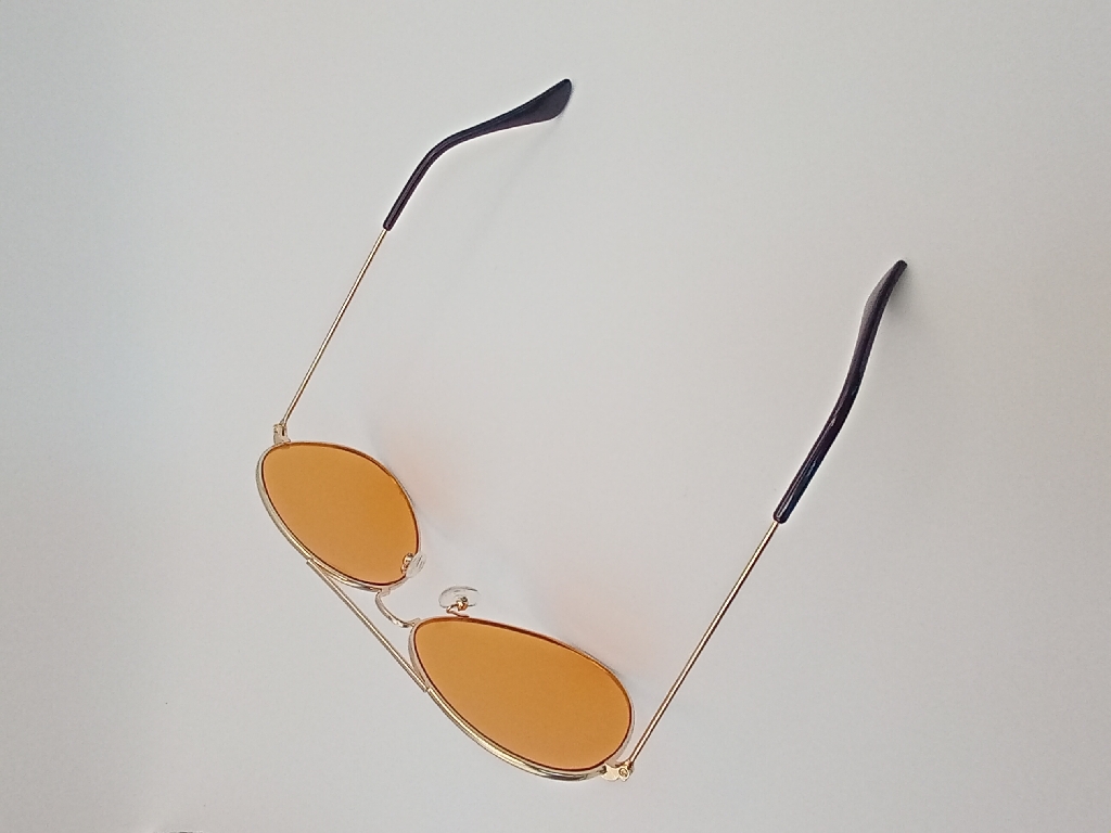 LUX-LENSED 3025PCHGLD Sunglasses Unisex Orange Aviator Gold Metal, Plastic - Image 5