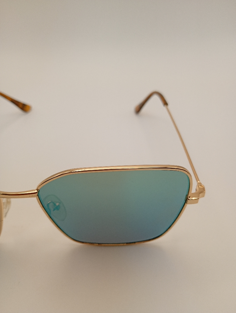 LUX-LENSES LTD 1003GLDGLD Sunglasses Men Brown/Blue Gradient Geometric Gold Metal - Image 3