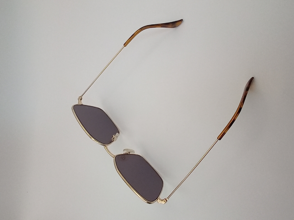 LUX-LENSES LTD 1003GLDGLD Sunglasses Men Brown/Blue Gradient Geometric Gold Metal - Image 4
