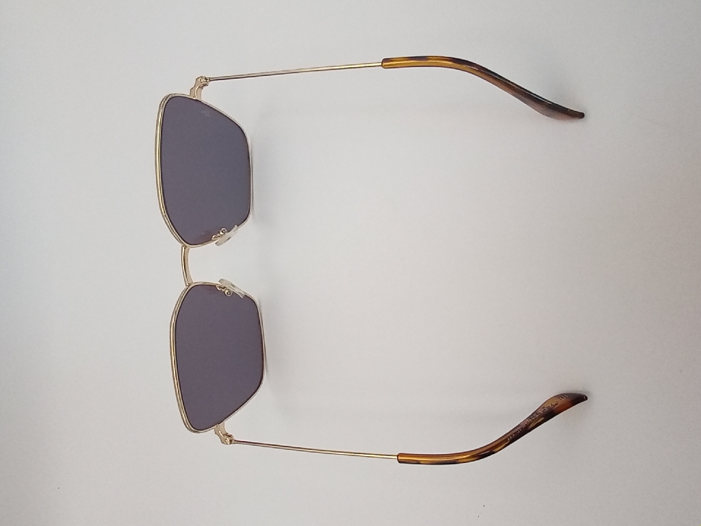 LUX-LENSES LTD 1003GLDGLD Sunglasses Men Brown/Blue Gradient Geometric Gold Metal - Image 6