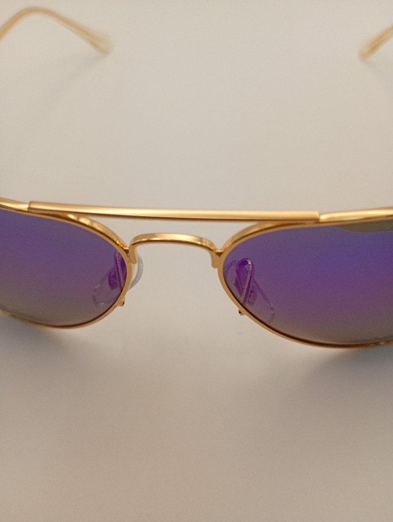 LUX-LENSES LTD SG17SUPB1011GRNGLD Sunglasses Unisex Purple Mirrored Aviator Gold Metal, Plastic - Image 4