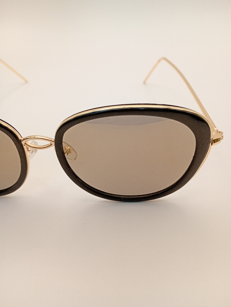 Lux-Lenses SG17SUPB1027GLDBLK Sunglasses Unisex Brown Oval Black Metal, Plastic - Image 2