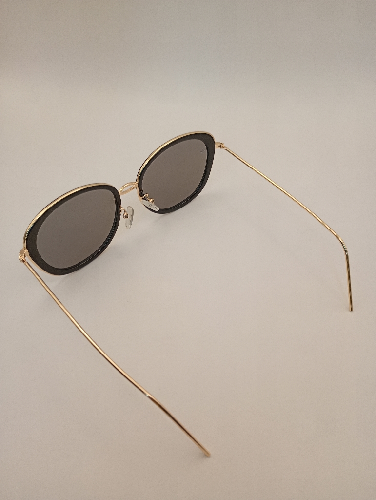Lux-Lenses SG17SUPB1027GLDBLK Sunglasses Unisex Brown Oval Black Metal, Plastic - Image 3