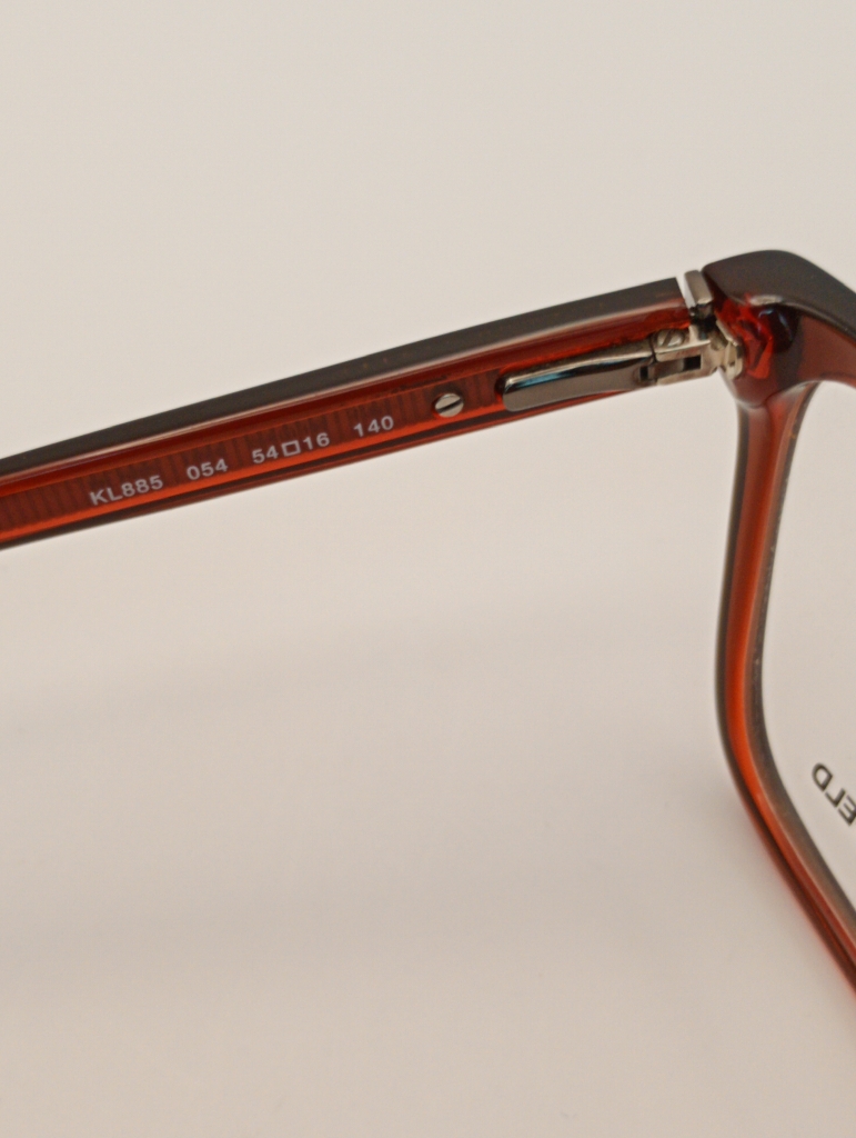 KARL LAGERFELD PM/MAR/KL885-054/P 054 Eyewear Eyeglasses/Prescription Clear Full-Rim Rectangle Unisex Standard Barrel Hinge Brown Plastic - Image 5
