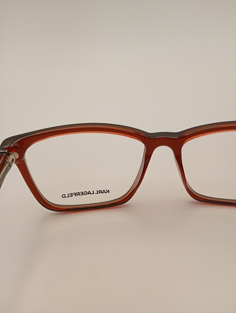 KARL LAGERFELD PM/MAR/KL885-054/P 054 Eyewear Eyeglasses/Prescription Clear Full-Rim Rectangle Unisex Standard Barrel Hinge Brown Plastic - Image 6