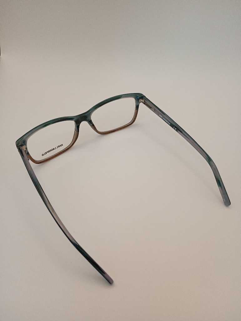 Karl Lagerfeld KL804-142 Eyewear Eyeglasses/Prescription Clear Full-Rim Rectangle Unisex Standard Barrel Hinge Blue Plastic - Image 4