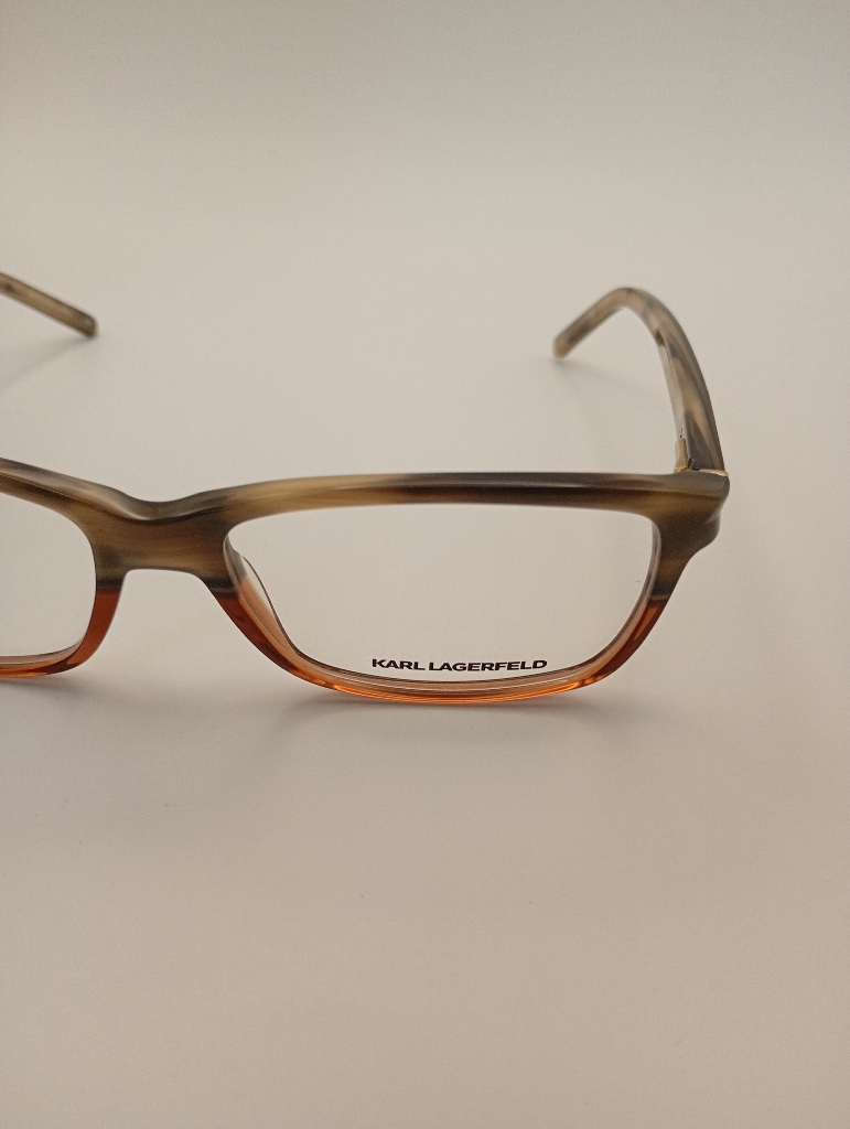 Karl Lagerfeld PW/MAR/KL804-104/P Eyewear Eyeglasses/Prescription Clear Full-Rim Rectangle Unisex Standard Barrel Hinge Brown Plastic - Image 2