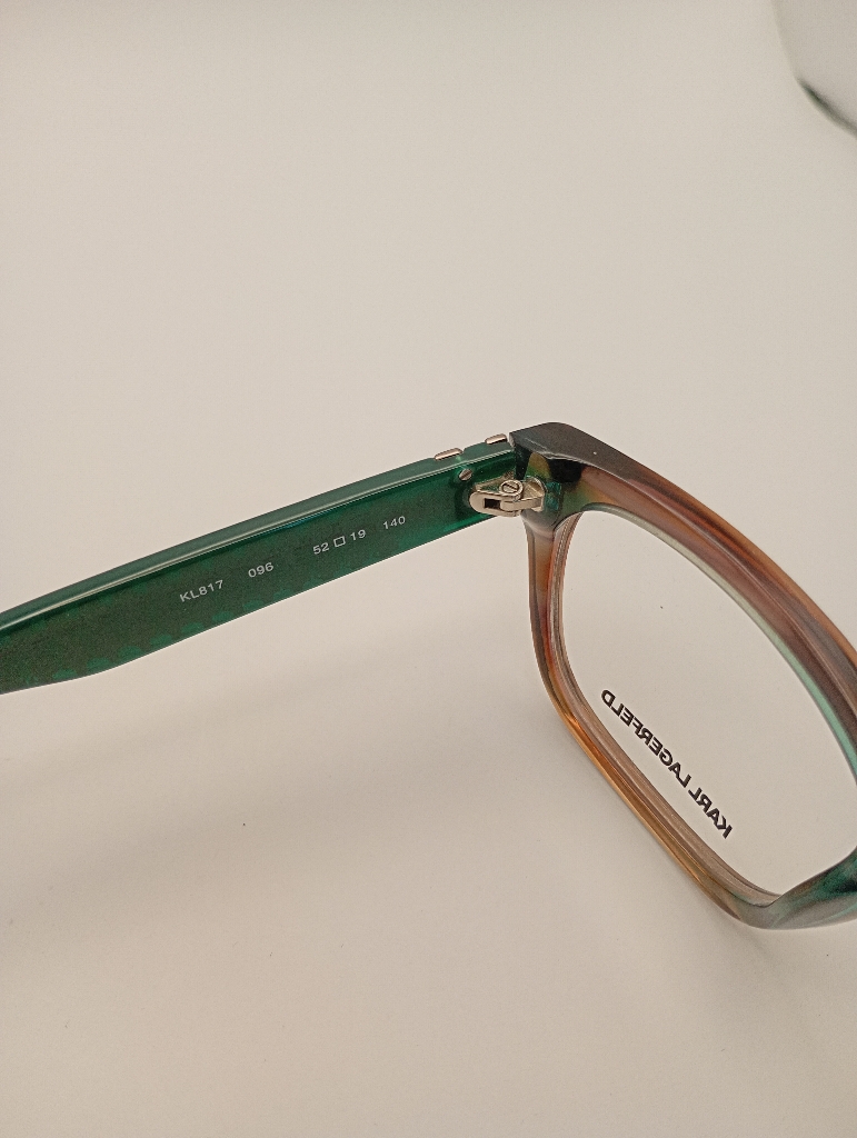 Karl Lagerfeld KL817-096 Eyewear Eyeglasses/Prescription Clear Full-Rim Rectangle Unisex Standard Barrel Hinge Brown Plastic - Image 4