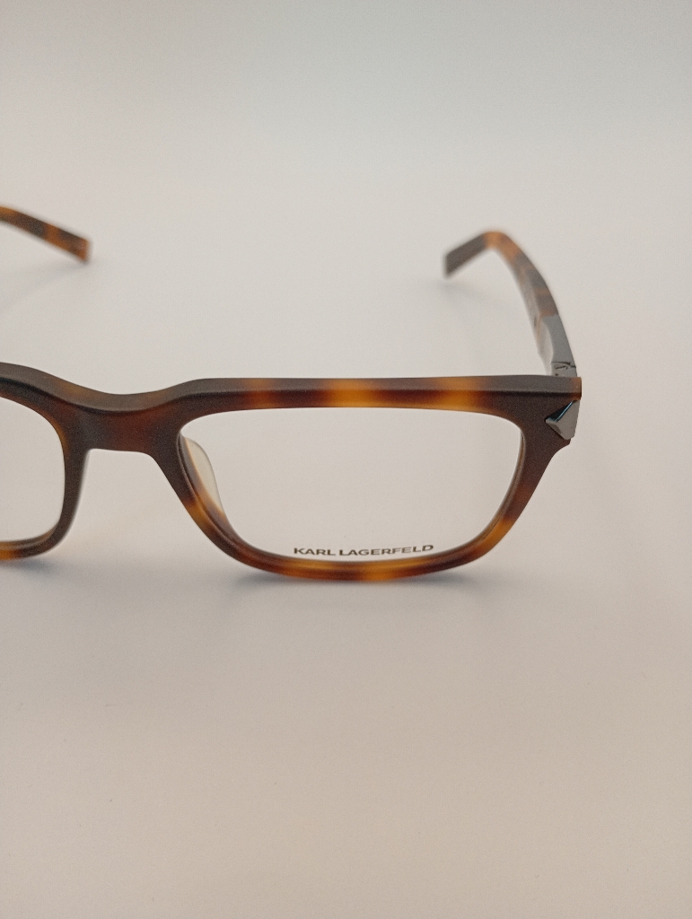 Karl Lagerfeld KL912-013 MATT TORT 54-17 Eyewear Eyeglasses/Prescription Clear Full-Rim Rectangle Unisex Standard Barrel Hinge Brown Plastic - Image 2