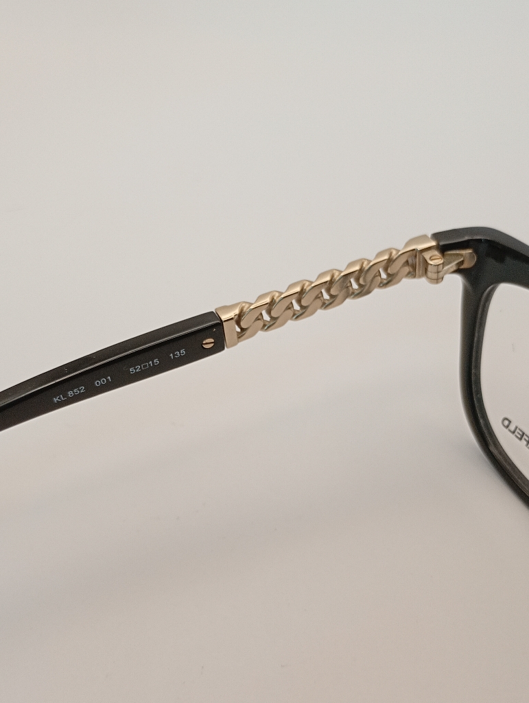 Karl Lagerfeld KL852 Eyewear Eyeglasses/Prescription Clear Full-Rim Cat-Eye Women Standard Barrel Hinge Black Plastic, Metal - Image 4
