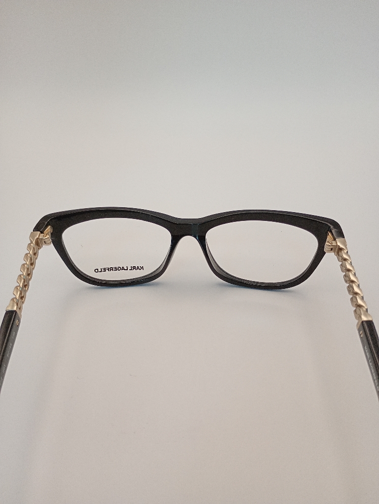 Karl Lagerfeld KL852 Eyewear Eyeglasses/Prescription Clear Full-Rim Cat-Eye Women Standard Barrel Hinge Black Plastic, Metal - Image 5