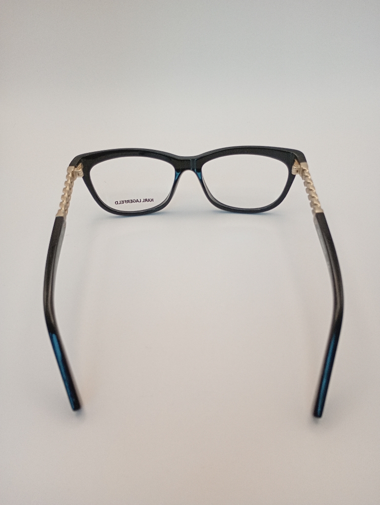 Karl Lagerfeld KL852 Eyewear Eyeglasses/Prescription Clear Full-Rim Cat-Eye Women Standard Barrel Hinge Black Plastic, Metal - Image 6