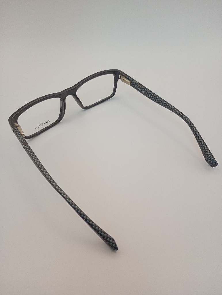 Nautica NAUTICA B103 Eyewear Eyeglasses/Prescription Clear Full-Rim Frame Rectangle Men Standard Barrel Hinge Gray Plastic - Image 3
