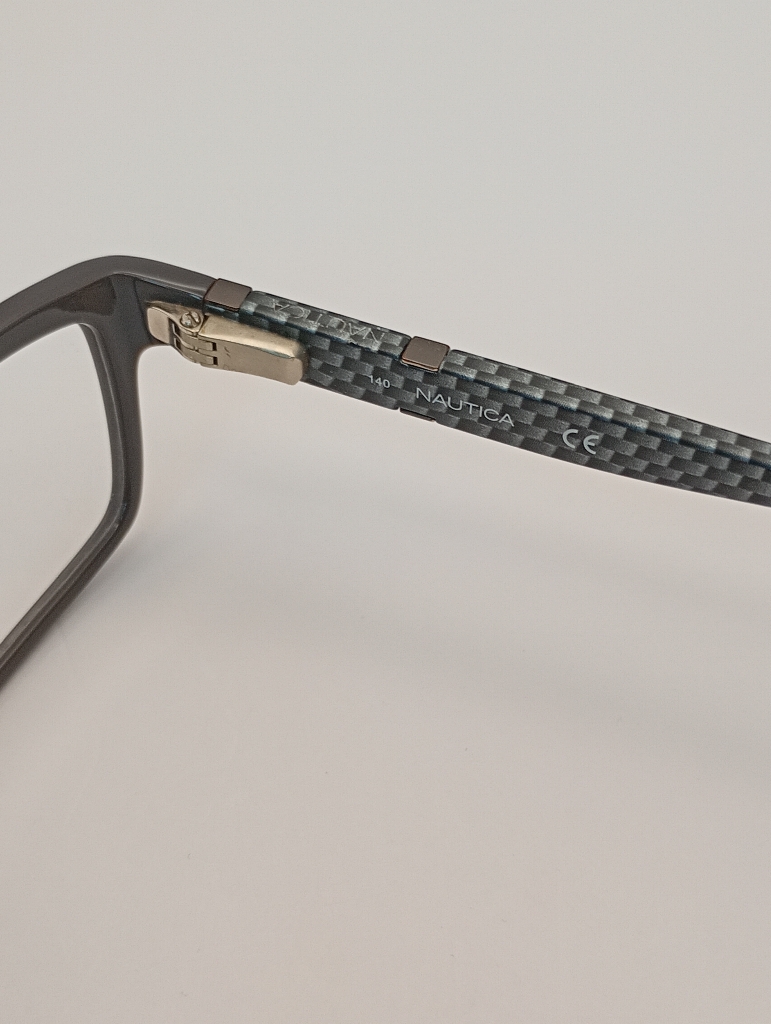 Nautica NAUTICA B103 Eyewear Eyeglasses/Prescription Clear Full-Rim Frame Rectangle Men Standard Barrel Hinge Gray Plastic - Image 5