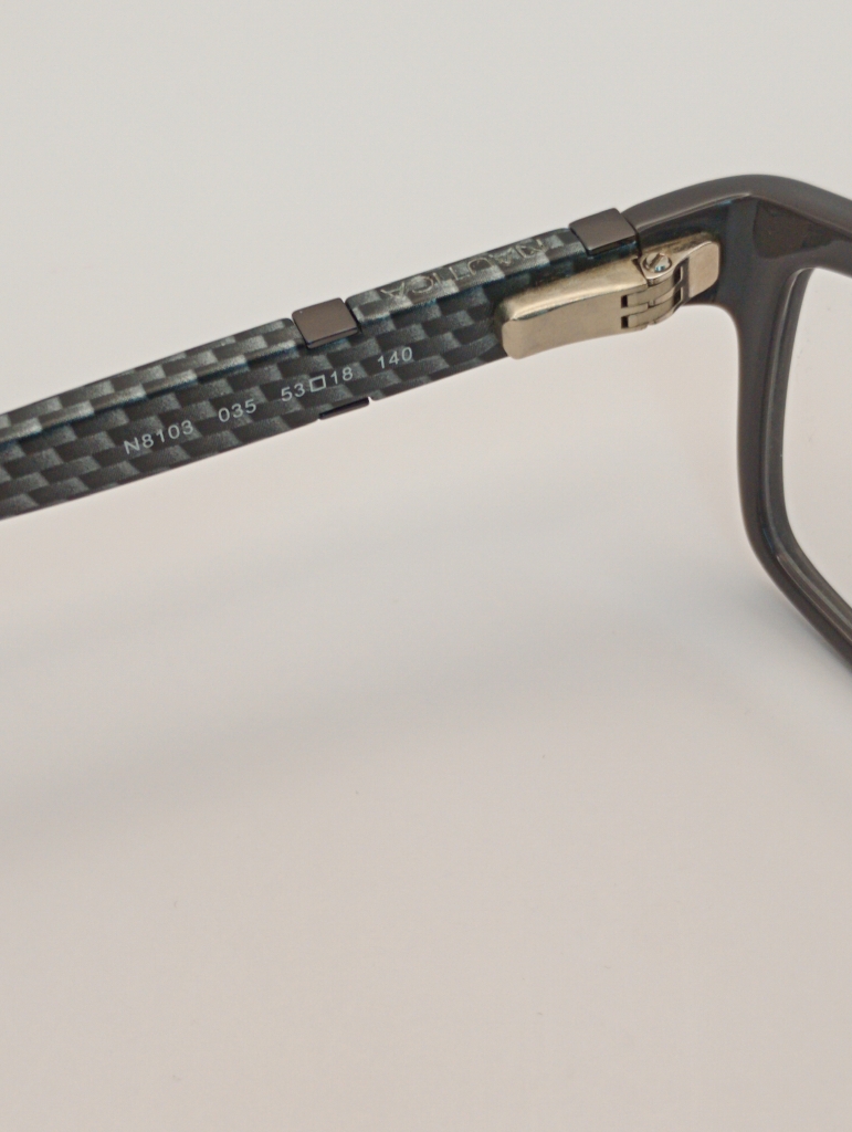 Nautica NAUTICA B103 Eyewear Eyeglasses/Prescription Clear Full-Rim Frame Rectangle Men Standard Barrel Hinge Gray Plastic - Image 6