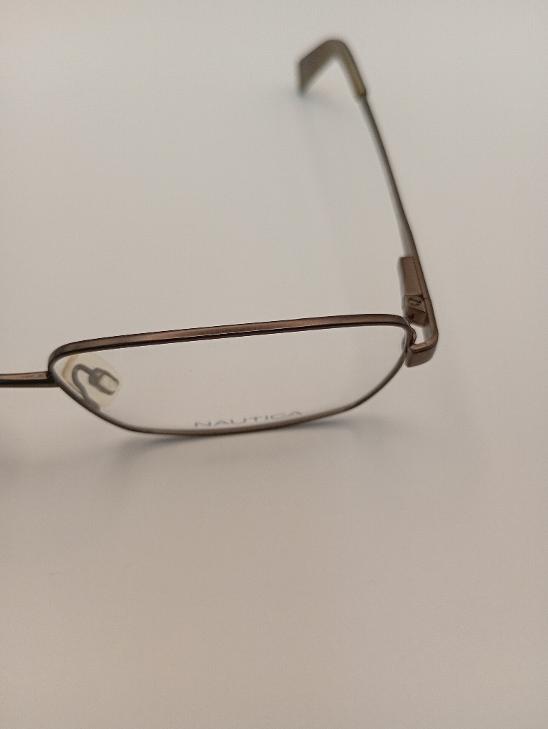 Nautica NAUTICA7258/M Eyewear Eyeglasses/Prescription Clear Full-Rim Rectangle Men Standard Barrel Hinge Brown Metal - Image 2