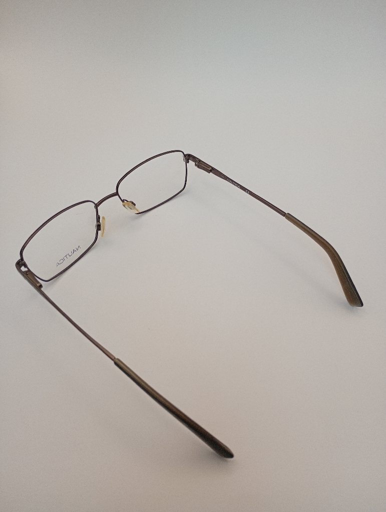 Nautica NAUTICA7258/M Eyewear Eyeglasses/Prescription Clear Full-Rim Rectangle Men Standard Barrel Hinge Brown Metal - Image 4