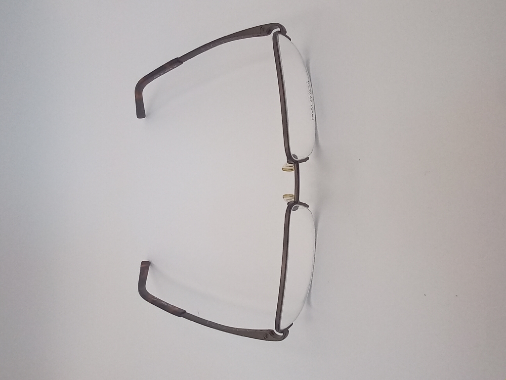 Nautica NAUTICA7232/G Eyewear Eyeglasses/Prescription Clear Semi-Rimless Rectangle Unisex Standard Barrel Hinge Brown Metal, Plastic - Image 1