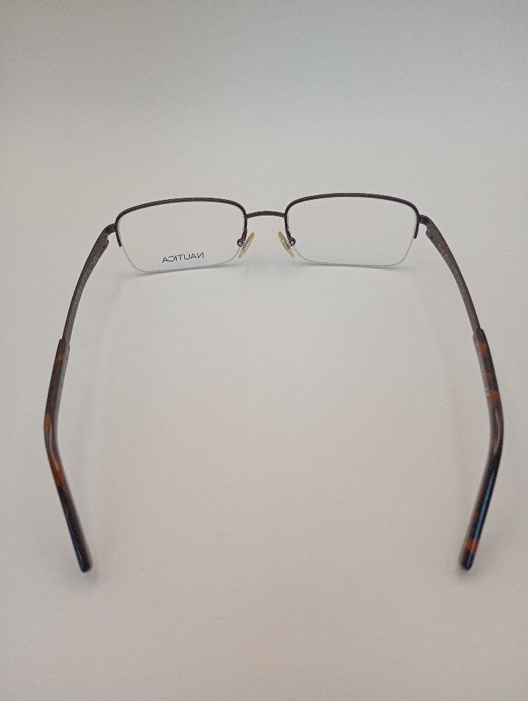 Nautica NAUTICA7232/G Eyewear Eyeglasses/Prescription Clear Semi-Rimless Rectangle Unisex Standard Barrel Hinge Brown Metal, Plastic - Image 6