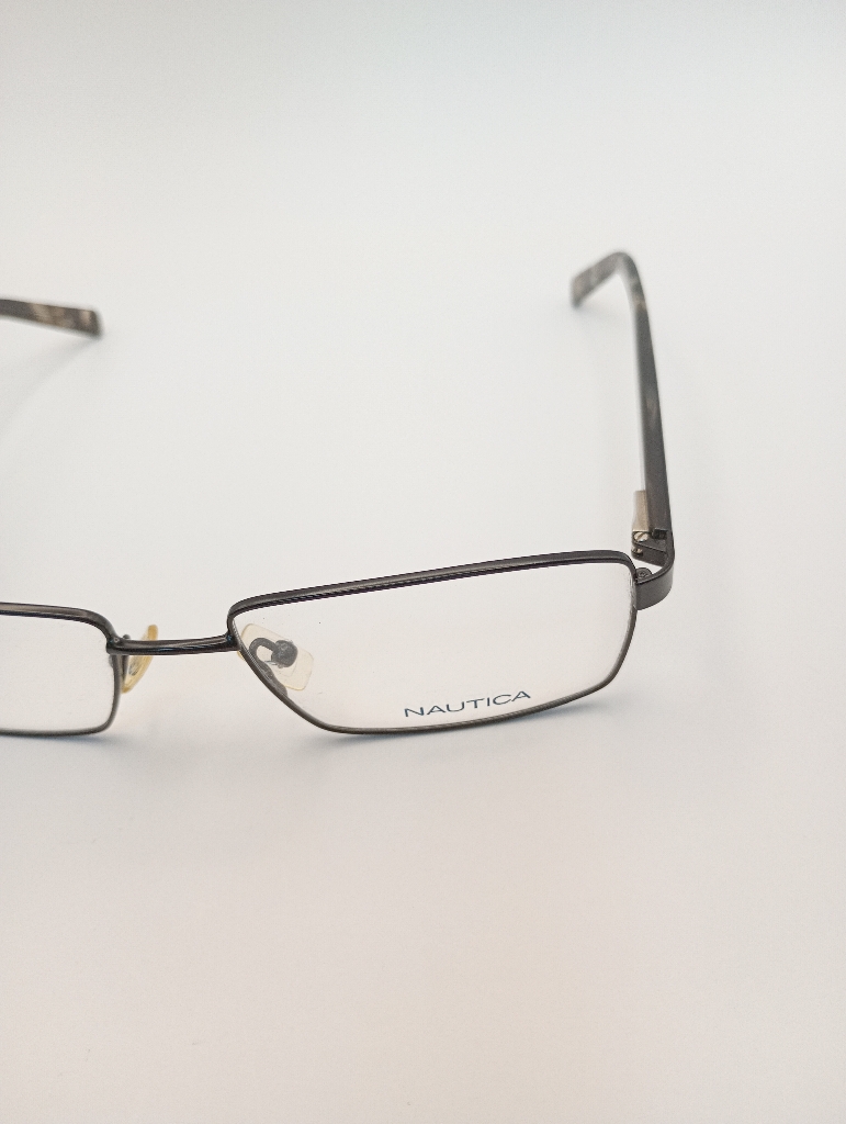 Nautica NAUTICA7239 Eyewear Eyeglasses/Prescription Clear Full-Rim Rectangle Men Standard Barrel Hinge Black Metal, Plastic - Image 2