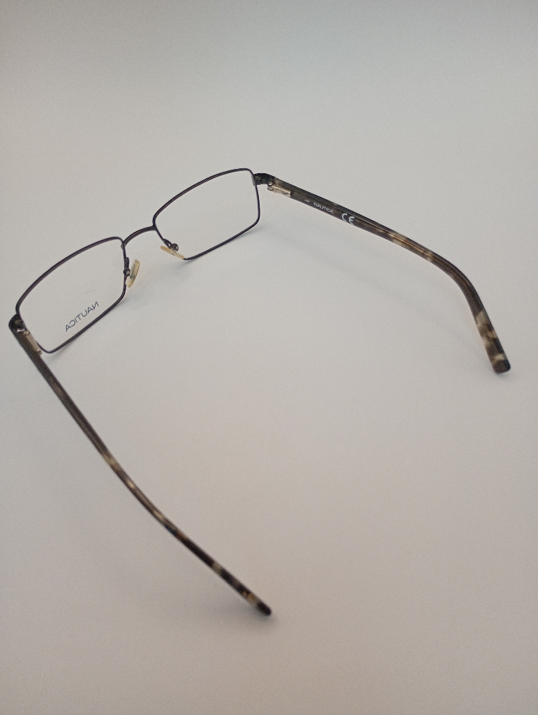 Nautica NAUTICA7239 Eyewear Eyeglasses/Prescription Clear Full-Rim Rectangle Men Standard Barrel Hinge Black Metal, Plastic - Image 4