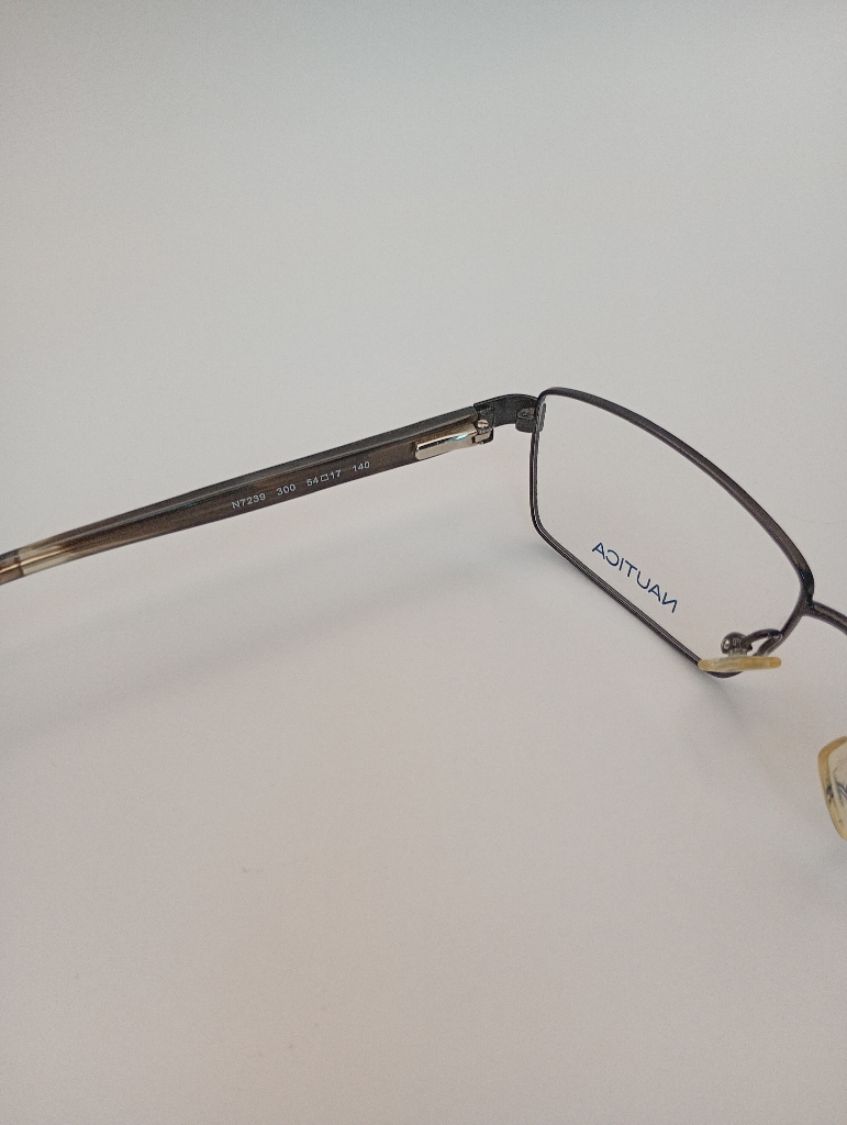 Nautica NAUTICA7239 Eyewear Eyeglasses/Prescription Clear Full-Rim Rectangle Men Standard Barrel Hinge Black Metal, Plastic - Image 5