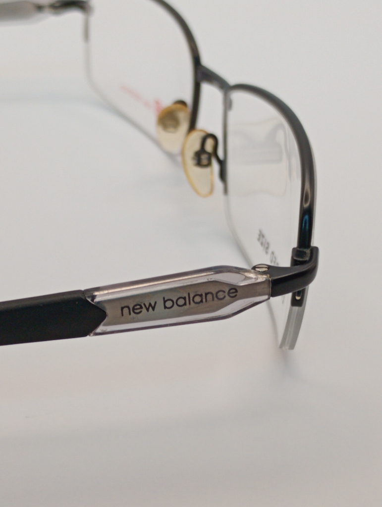 New Balance NB8004/M C01 Eyewear Eyeglasses/Prescription Clear Semi-Rimless Rectangle Men Standard Barrel Hinge Black Metal - Image 3