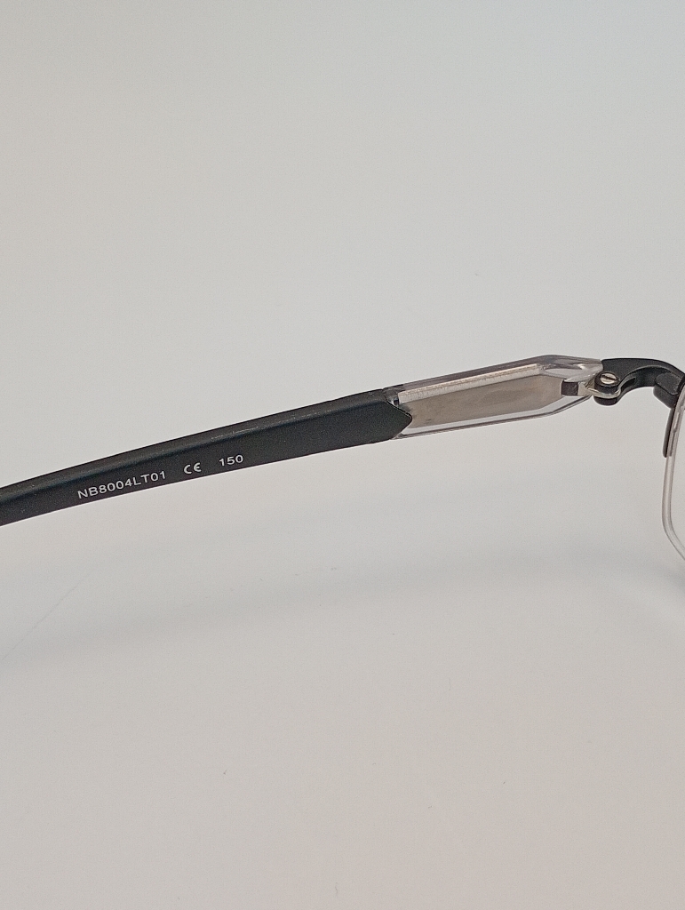 New Balance NB8004/M C01 Eyewear Eyeglasses/Prescription Clear Semi-Rimless Rectangle Men Standard Barrel Hinge Black Metal - Image 4