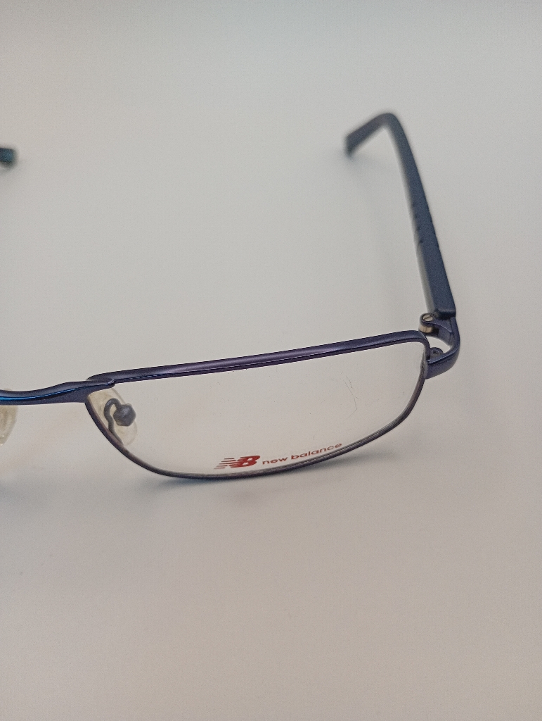 New Balance NB8006/M C01 Eyewear Eyeglasses/Prescription Clear Semi-Rimless Rectangle Men Standard Barrel Hinge Blue Metal - Image 2