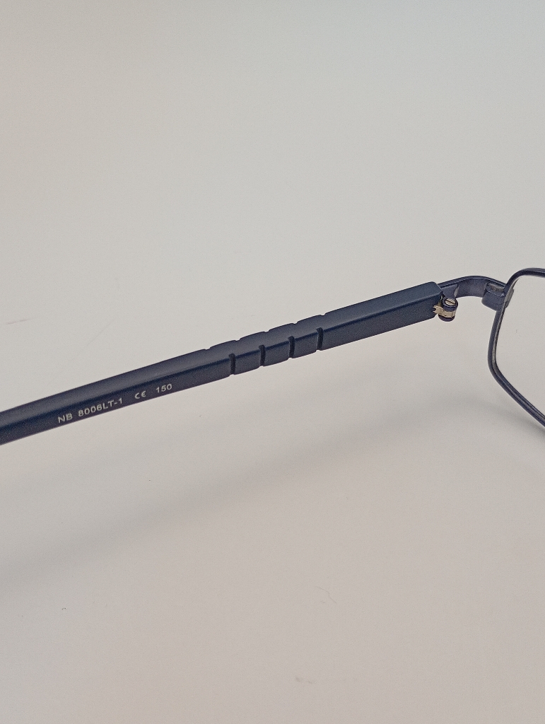 New Balance NB8006/M C01 Eyewear Eyeglasses/Prescription Clear Semi-Rimless Rectangle Men Standard Barrel Hinge Blue Metal - Image 6