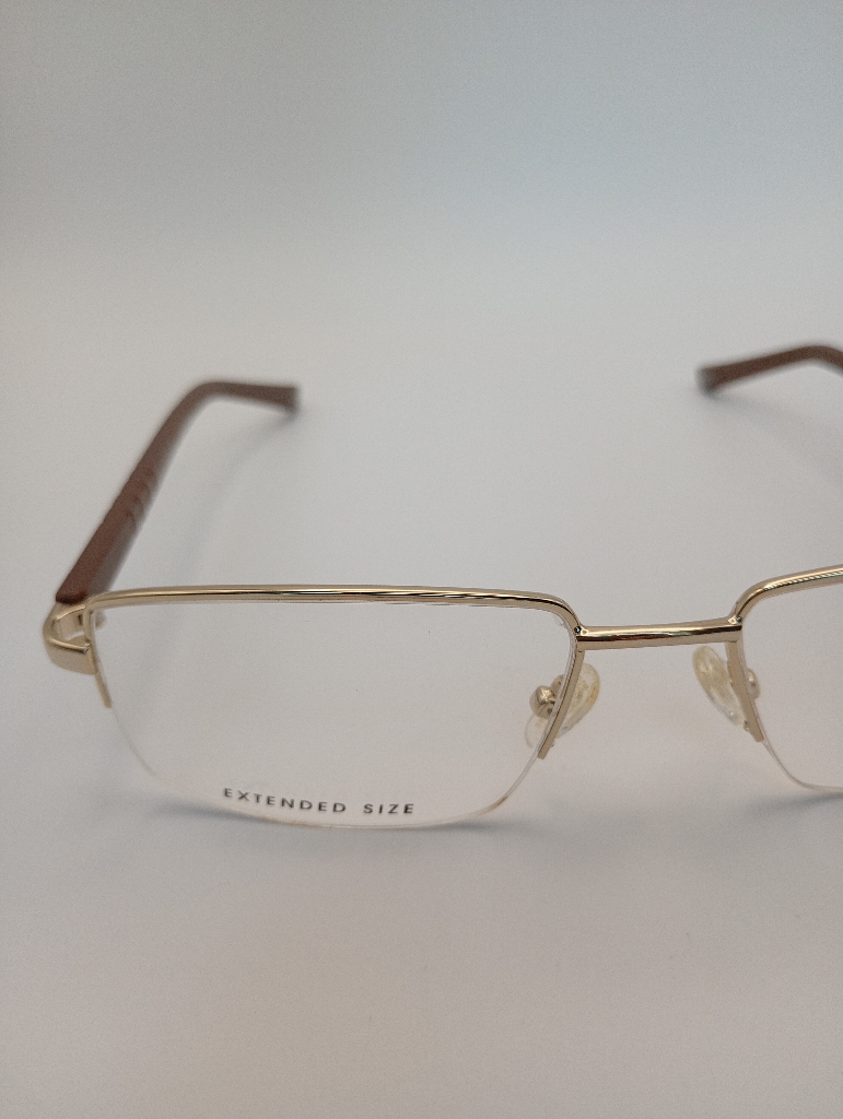 New Balance DM/LAMY/NB8005/M C01 GOLD 58-18 Eyewear Eyeglasses/Prescription Clear Semi-Rimless Rectangle Unisex Standard Barrel Hinge Gold Metal, Plastic - Image 3