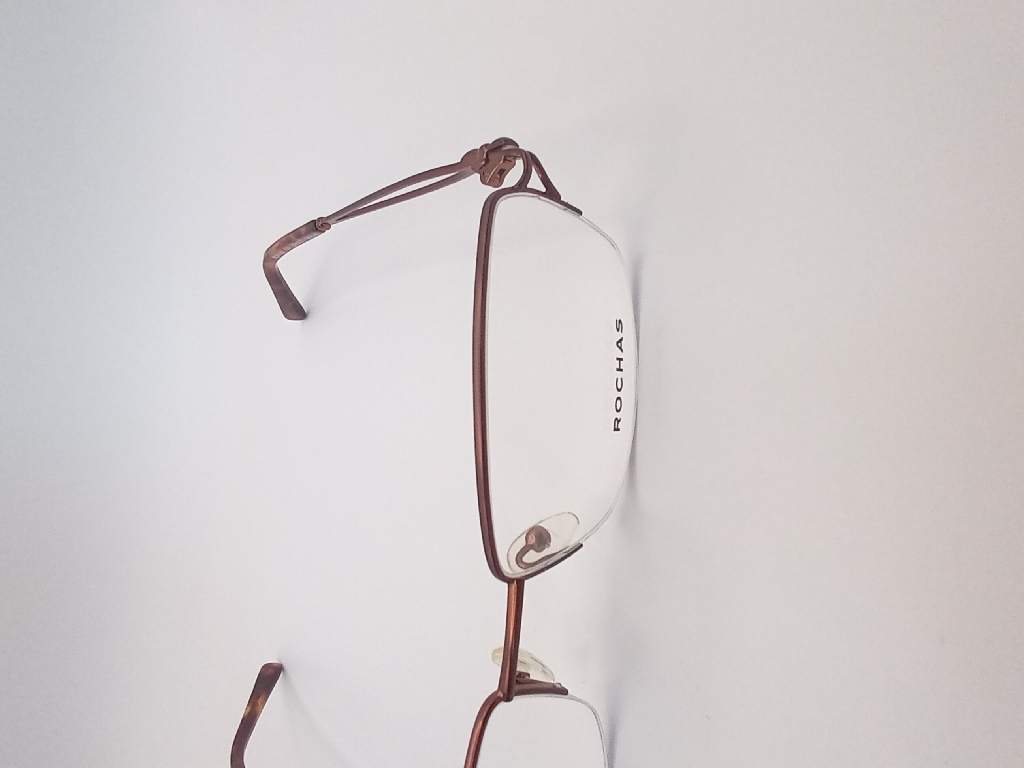 ROCHAS PW/LAMYEU/R09169/G Eyewear Eyeglasses/Prescription Clear Semi-Rimless Rectangle Unisex Standard Barrel Hinge Brown Metal, Plastic - Image 2