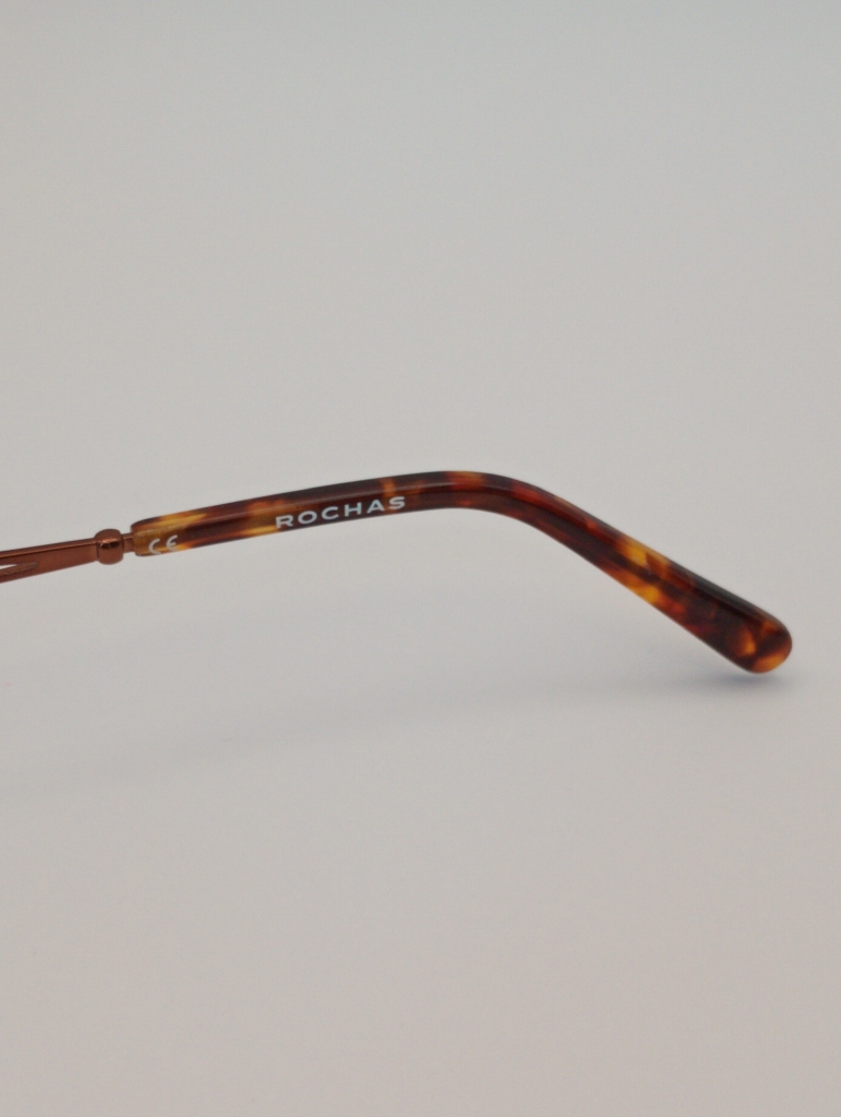 ROCHAS PW/LAMYEU/R09169/G Eyewear Eyeglasses/Prescription Clear Semi-Rimless Rectangle Unisex Standard Barrel Hinge Brown Metal, Plastic - Image 3