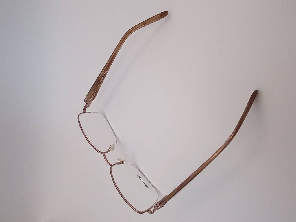 Rochas R09117/G Eyewear Eyeglasses/Prescription Clear Semi-Rimless Rectangle Unisex Standard Barrel Hinge Gold Metal - Image 4