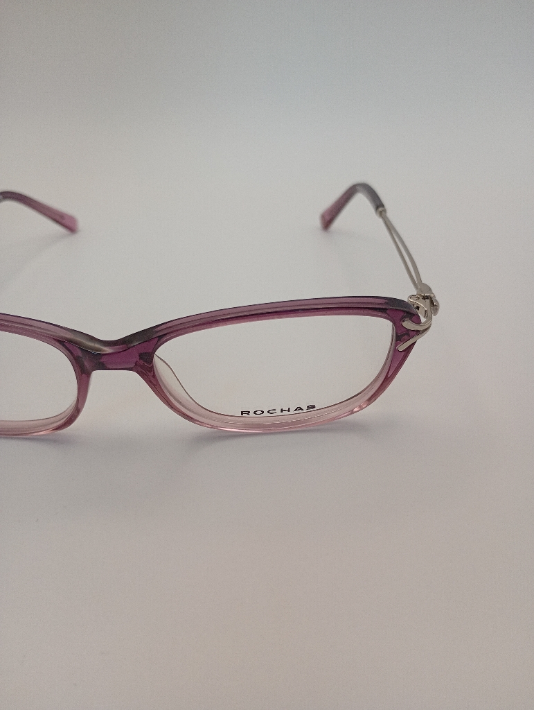 ROCHAS R09170/P C03 Eyewear Eyeglasses/Prescription Clear Full-Rim Rectangle Women Standard Barrel Hinge Purple Plastic, Metal - Image 2