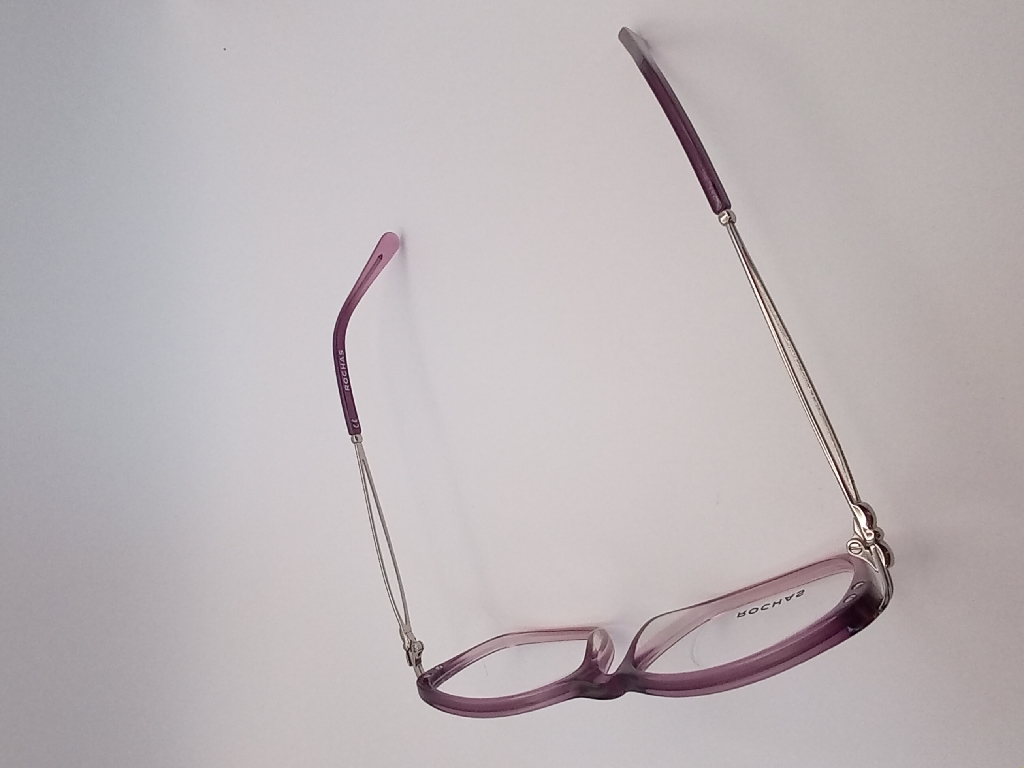ROCHAS R09170/P C03 Eyewear Eyeglasses/Prescription Clear Full-Rim Rectangle Women Standard Barrel Hinge Purple Plastic, Metal - Image 3