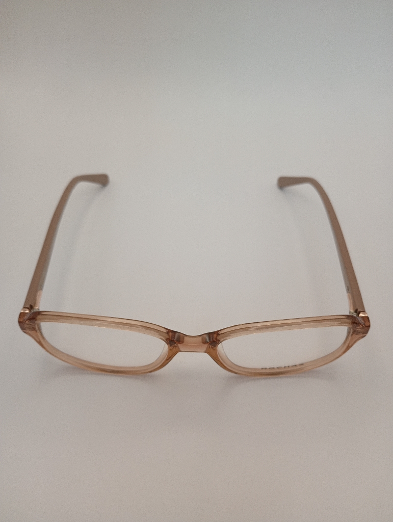 Rochas R09182/P Eyewear Eyeglasses/Prescription Clear Full-Rim Rectangle Unisex Standard Barrel Hinge Beige Plastic - Image 2