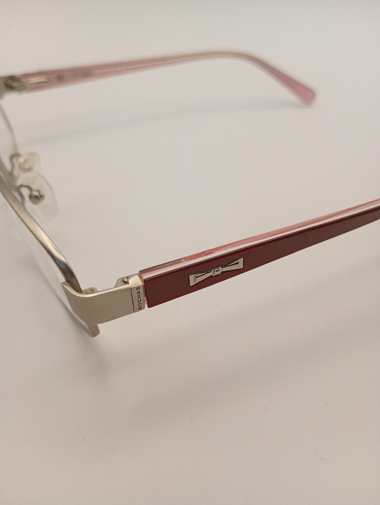 Rochas PW/LAMYEU/R09162/M C04 SILVER 50-17 Eyewear Eyeglasses/Prescription Clear Semi-Rimless Rectangle Women Standard Barrel Hinge Silver Metal, Plastic - Image 3