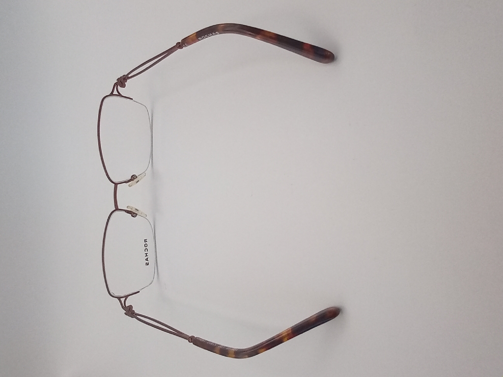 Rochas R09169/G Eyewear Eyeglasses/Prescription Clear Semi-Rimless Rectangle Unisex Standard Barrel Hinge Brown Metal, Plastic - Image 4