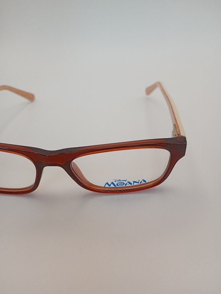 Disney MOANA01 Eyewear Eyeglasses/Prescription Clear Full-Rim Rectangle Kids Standard Barrel Hinge Brown Plastic - Image 2