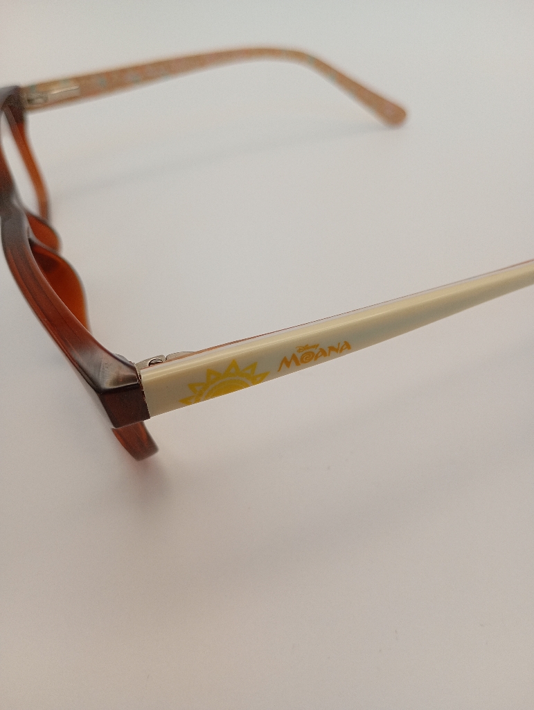 Disney MOANA01 Eyewear Eyeglasses/Prescription Clear Full-Rim Rectangle Kids Standard Barrel Hinge Brown Plastic - Image 5